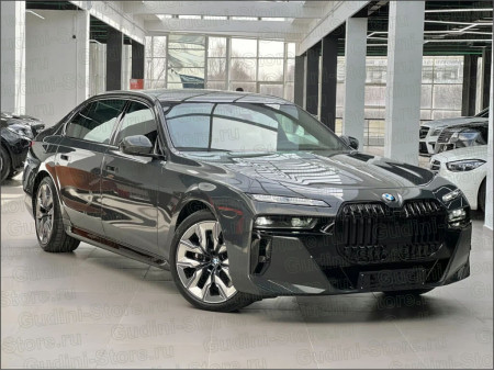 BMW 7 (2024) m-sport: защита черного глянца (вставки) переднего бампера (комплект электронных лекал)